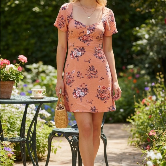 Abound Dresses & Skirts - Abound Floral Coral Mini Dress